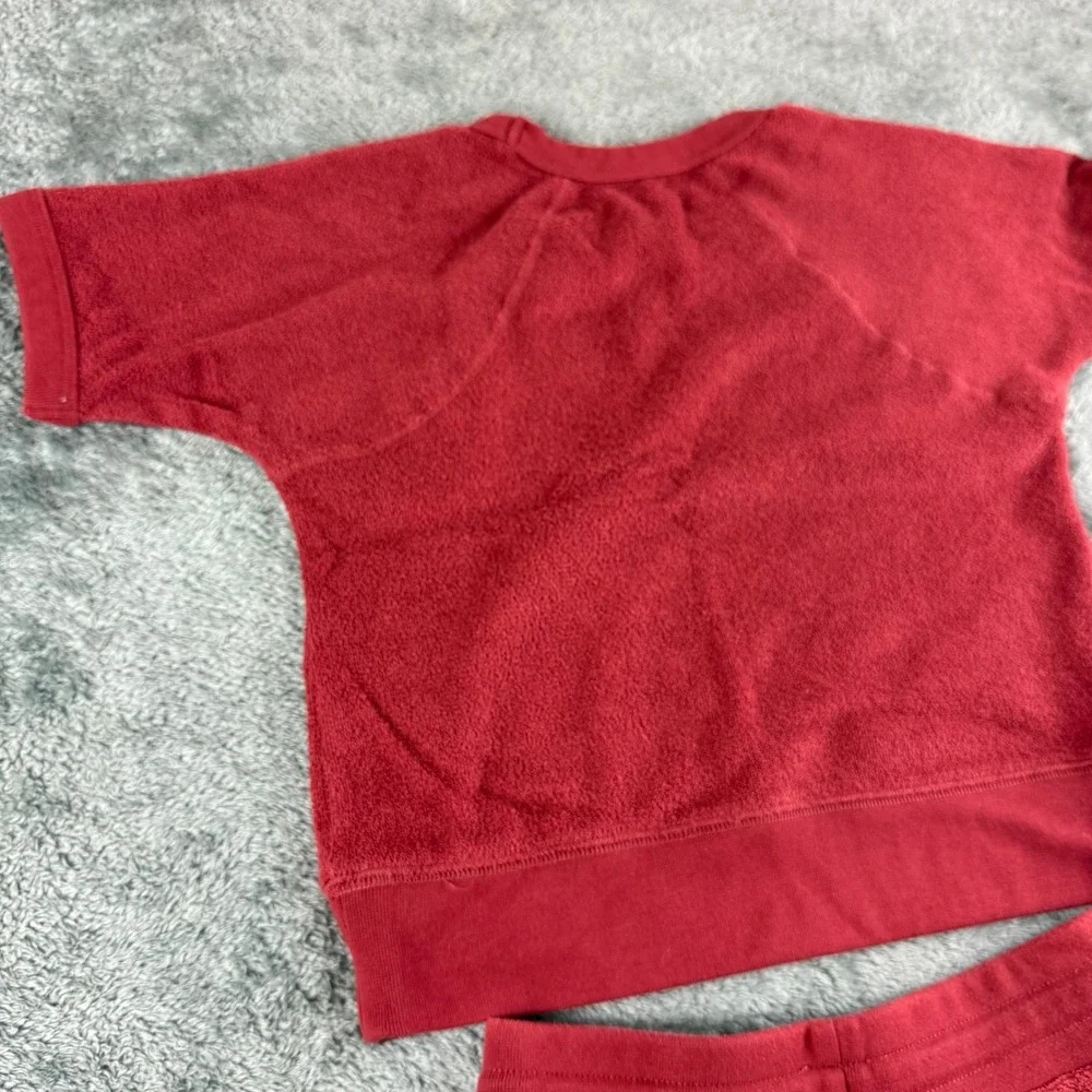 Outerknown Kids 2-Piece Sweatshirt and Shorts Set Size S Small Burgundy Red